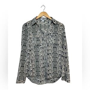 Express | Portofino Shirt / Long Sleeve Blouse | Snakeskin Print | Size Small